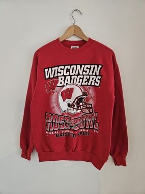 Vintage Wisconsin Badgers Crewneck Sweatshirt Mens Medium Rose Bowl 2002